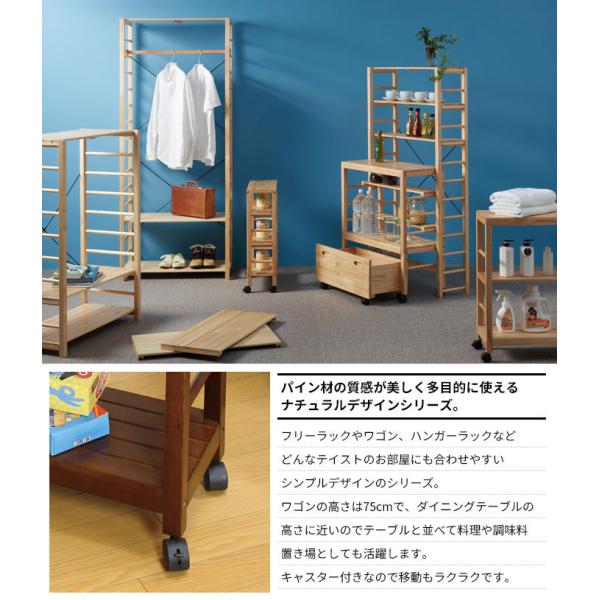 在庫処分/大幅値下げ ウッドラック スリムワゴン キャスター付き