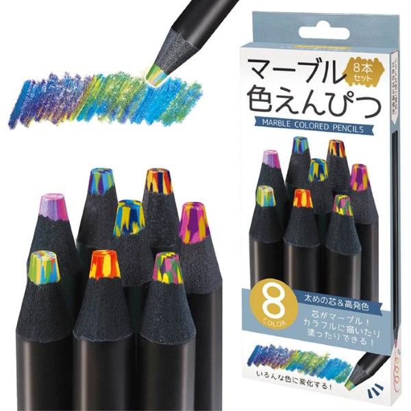 HAC（ハック） マーブル 色えんぴつ 8本セット : おもちゃの三洋堂