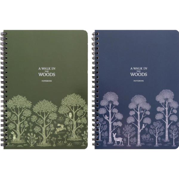 協和紙工 A5 ツインリングノート A罫 森の散歩 50枚 2柄セット ゆう