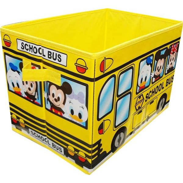 ミッキーのバス柄収納ＢＯＸ イエローver.（収納ボックス・おもちゃ箱 