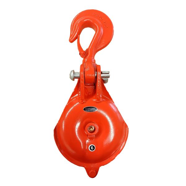 滑車 フック式 1車 カワサキマシン アルミ TH-6AL シーブ径6インチ