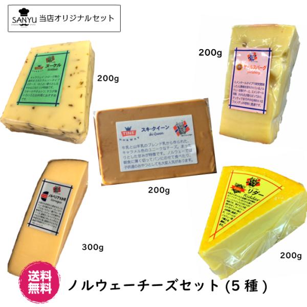【送料無料】ノルウェー チーズ お試しセット(アソート)　北欧　チーズ　詰め合わせ【1kg(1000g)以上お届け】