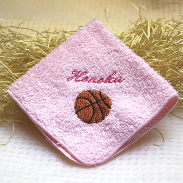 送料無料 バスケットボール 刺繍 名入れ 泉州タオル ハンカチ 卒団 卒業 記念応援グッズ