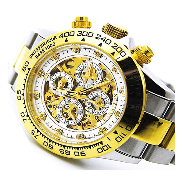 腕時計 自動巻スケルトンタイプ JH-003GW J.HARRISON/ジョンハリソン