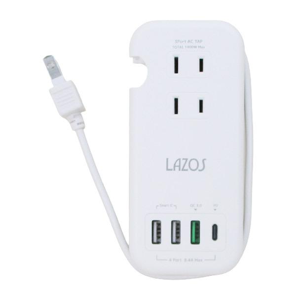 �}���`�d���^�b�v �R���Z���g×�R USB�|�[�g×�R Type�]C�|�[�g×�P PD &amp; QC3.0�Ή� Lazos L-PSAC-W/5861