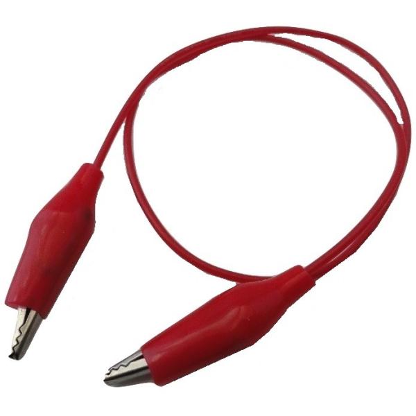 幅約2.8mm 全長約27.3mm 小 みのむしクリップ コード長約300mm 赤 2個
