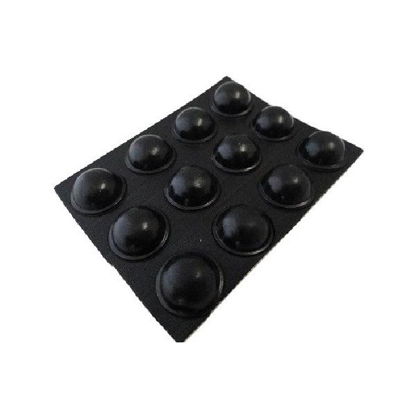 シール付ゴム足　円の直径φ13mm　高さ6mm　シール接着ゴム足・ケース用ゴム足　12個入　＜2zi-052＞