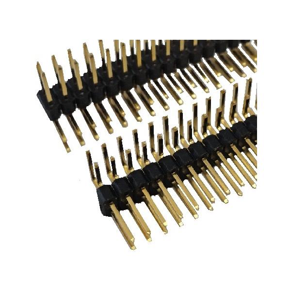 2×4=8P L字90度 ピンヘッダ 金メッキ 2.54mmピッチ 4個入 2×4=8P L字90度 ピンヘッダ 金メッキ 2.54mmピッチ 4個入