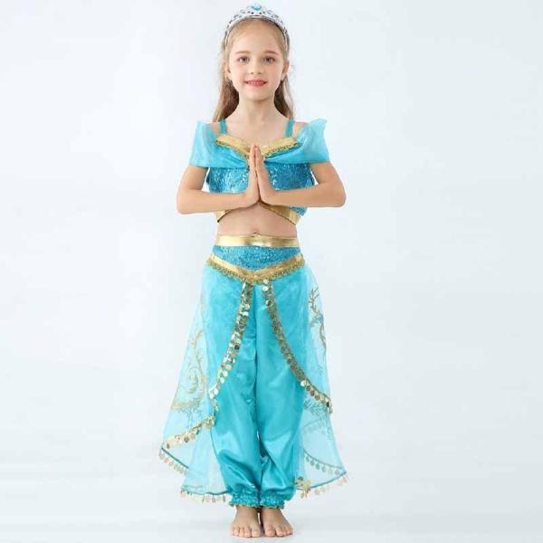 ジャスミン アラジン プリンセス 衣装 子供 王女 ドレス コスプレ キッズ コスチューム お姫様 コス 子ども ハロウィン 仮装 女の子