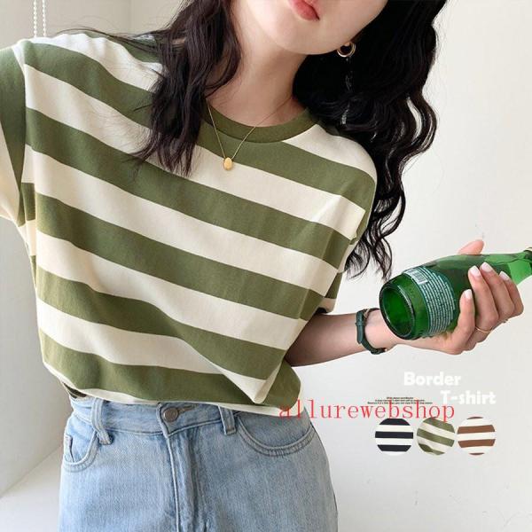 ボーダー Tシャツ クルーネックス