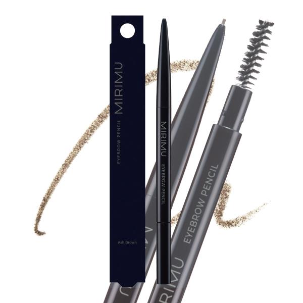 0.9mmの極細芯＆スクリューブラシのアイブロウ！なめらかな描き心地の細芯で眉毛を1本1本自然に描けます。眉毛を整えるスクリューブラシ付。MIRIMU アイブロウペンシル 4色展開 0.9mm スクリューブラシ付 (メール便対象品)