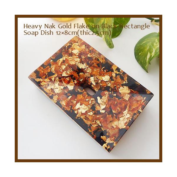 s݌ɕit`OX֑Ή \[vfBbV Heavy Nak Gold Flake on Black Rectangle AN Όu