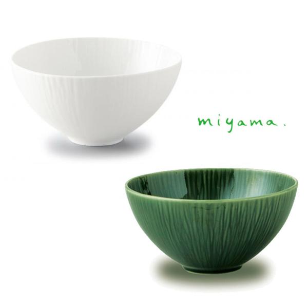 miyama 深山陶器 丼ぶり 15cm crease クリース 白磁 織部