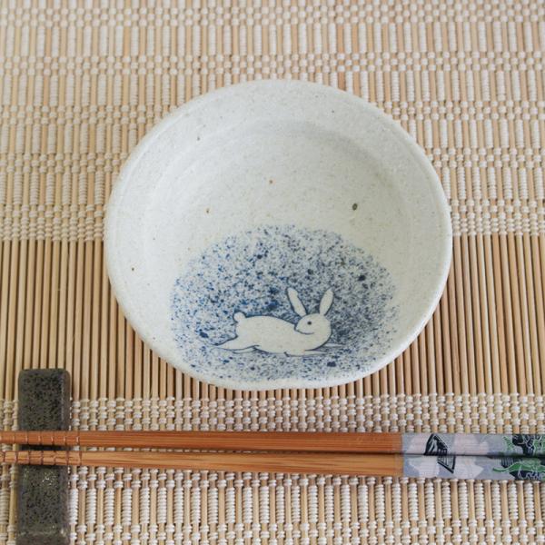 小皿 和食器 美濃焼 兎 ウサギ アニマル柄 小付 小鉢 深小皿 リム小鉢