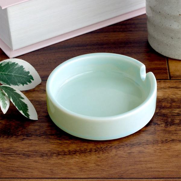 灰皿 7.5cm 陶製 陶磁器 業務用 大量注文OK シンプル 小さめサイズ 水色 ブルー 丸い 喫茶店 居酒屋 アッシュトレイ / パステルブルー 灰皿 1つ切り 7.5cm