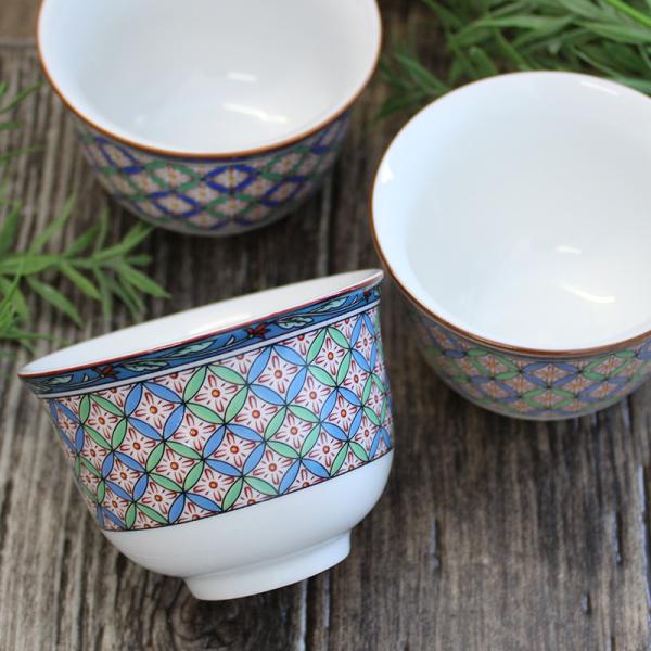 湯呑 和食器 湯飲み 翔優作 煎茶碗 茶器 湯のみ茶碗 湯呑 カップ 和風 8cm / 京友禅 花七宝 反り煎茶 8.2cm（絵柄・サイズおまかせ)