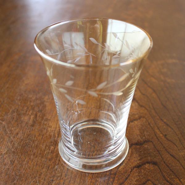 タンブラー ガラス食器 おしゃれ グラス コップ アイスコーヒー アイスティー ナチュラル ガラス / ハーフスモークリーフカット タンブラー