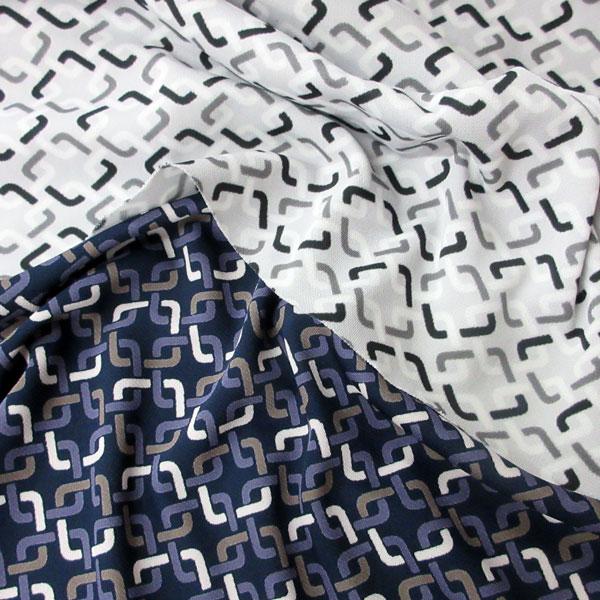 PE100%強燃スムースニット（YFS1492）プリント幾何学素材： ポリエステル100% 吸水・速乾・UV生地巾：110cmMADE in JAPAN*ネコポス便:2m（数量4）まで発送可能です。*〜高級ファンシーニット・新商品です〜やや...