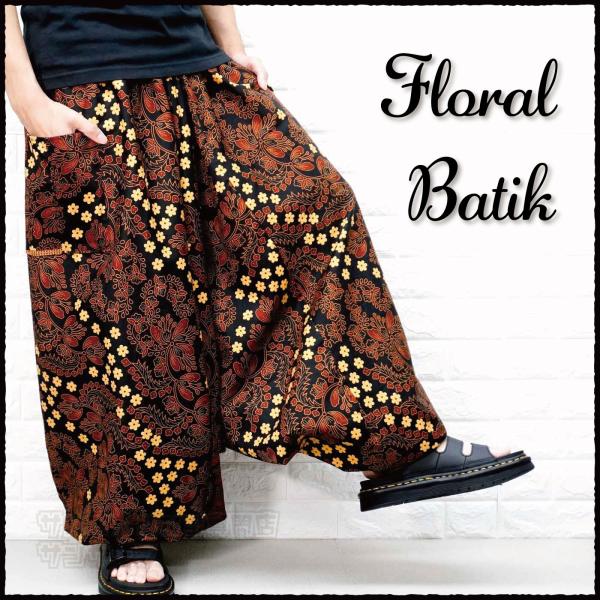 【新品】サルエルパンツ　タイパンツ　男女兼用　D柄ダークブラウン　F66-8 楽天市場】 パンツ > サルエルパンツ・アラジンパンツ