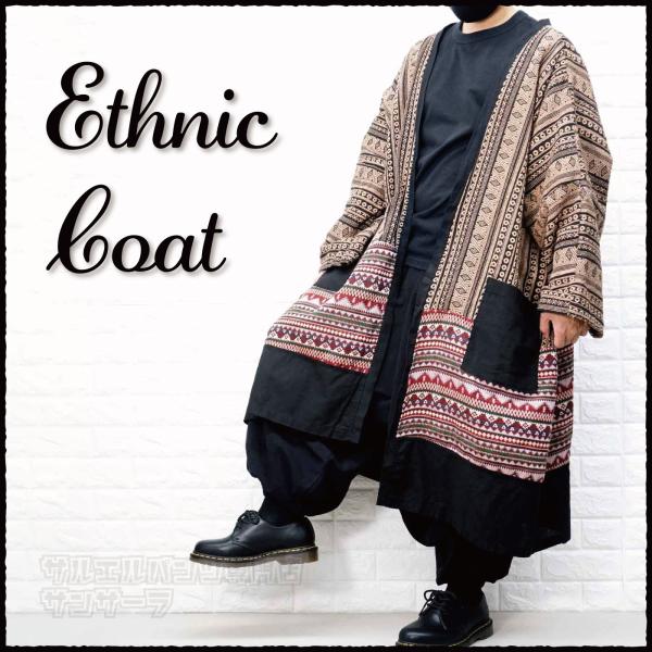 90's〜 INDIAN JACKET 民族 羽織り 総柄 エスニック L 美品 90s CHICO'S ハイビスカス柄 ボタニカル柄 エスニック柄 ウッド
