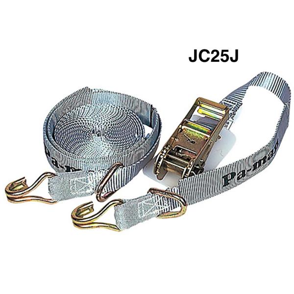 ベルト荷締機 ラッシングベルト JIS 巾25 固定0.5m 巻取4.5m Jフック パーマン Parman 6479130000