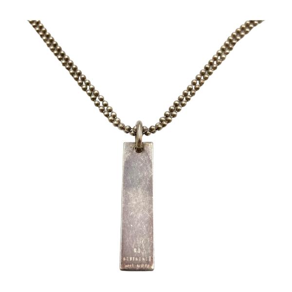 GUCCI グッチ シルバー925 プレート ネックレス ダブルチェーン ボール GUCCI グッチ ネックレス ドッグタグ ダブルプレート ボール
