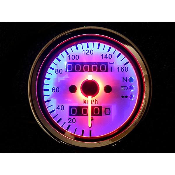 mkゆう　名器M2 (15度) ダイアモンドスピーダー6S 超美品です。 ホンダ バイク用 機械式 LED ミニ スピードメーター 140km/h