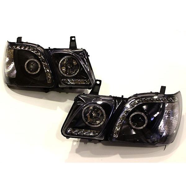 ランクル シグナス ヘッドライト LEDイカリング アウディ 風 LED