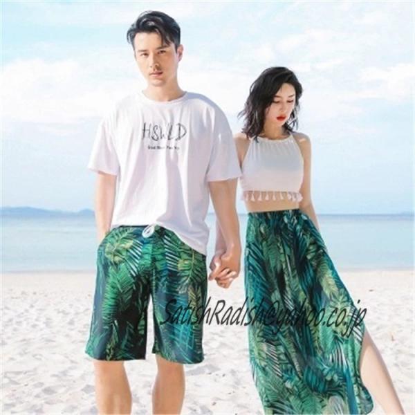 水着セット レディース メンズ 4点セット ペアルック カップル水着 海辺 代 30代 夏 サマー 着痩せ サーフパンツ ビーチ お洒落 旅行 花柄 カワイイ Dejapan เสนอราคาและซ อญ ป นท ม ค านายหน า 0