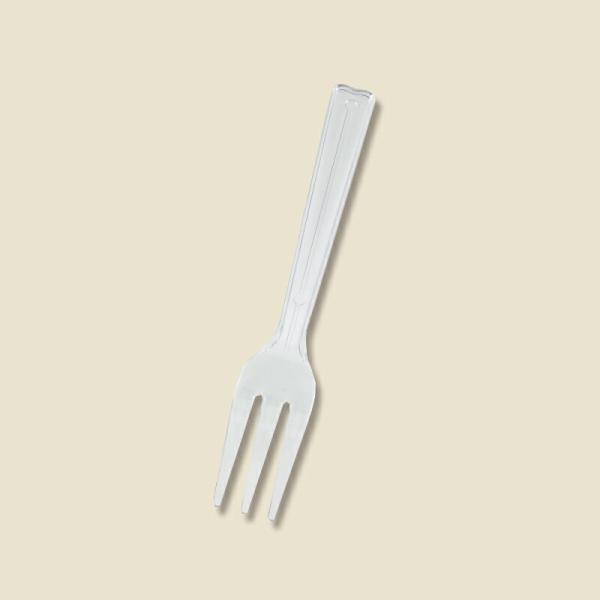 使い捨てフォーク　１２ｃｍ　透明　バラ　１００本入