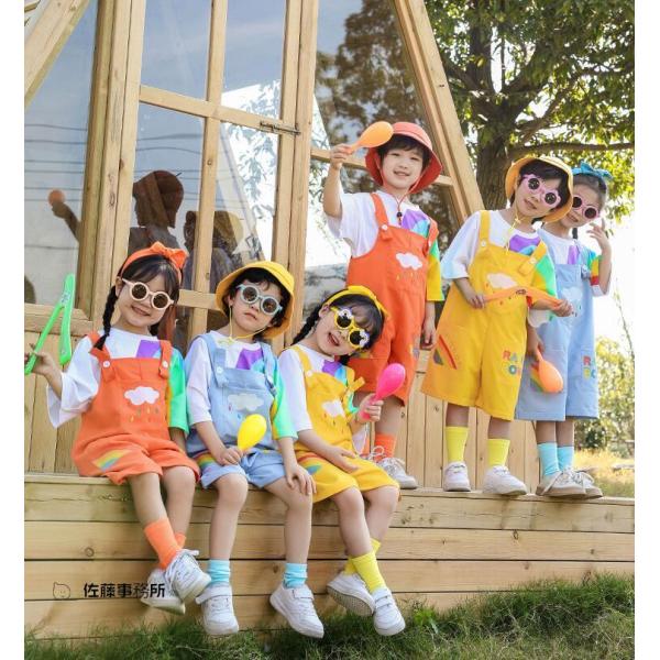 キッズ サロペット 3点セット 子ども チアダンス 衣装 子供服 夏服