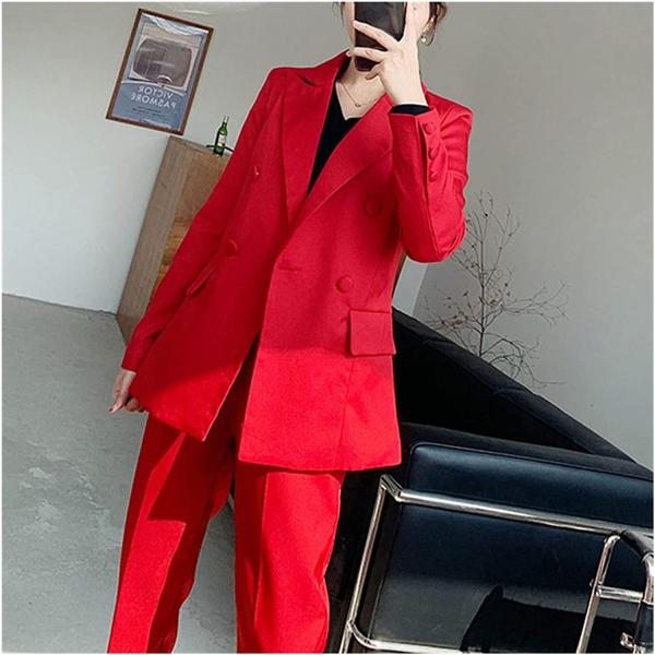 MOSCHERY赤いダブルブレストパンツスーツ MOSCHERY赤いダブルブレストパンツスーツ