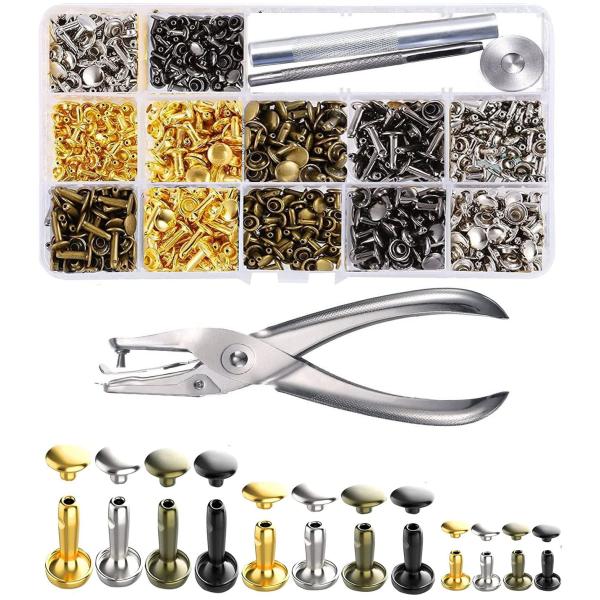 TAORAYO レザークラフト カシメセット カシメ かしめ カシメ金具 セットカシメ打ち具セット レザークラフト用打ち具キット 3サイズ 4種色