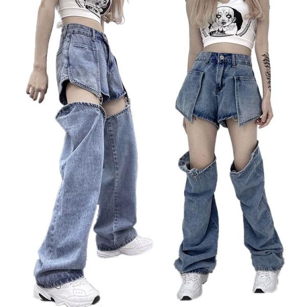 ジーンズ レディース ダンス ジーンズパンツ 取り外す可能ダンス ジーパン 韓国ファッション 原宿 スポーツ お洒落女性 ロングパンツ ヒップホップ ジュニア オ :J230322138025474c4:佐藤商事ストア 通販 韓国ファッション サルエルパンツ(XL)派手 爬虫類柄