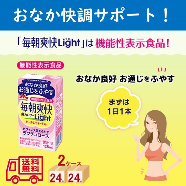 森永乳業　毎朝爽快ｌｉｇｈｔ　24本入×２ケースセット