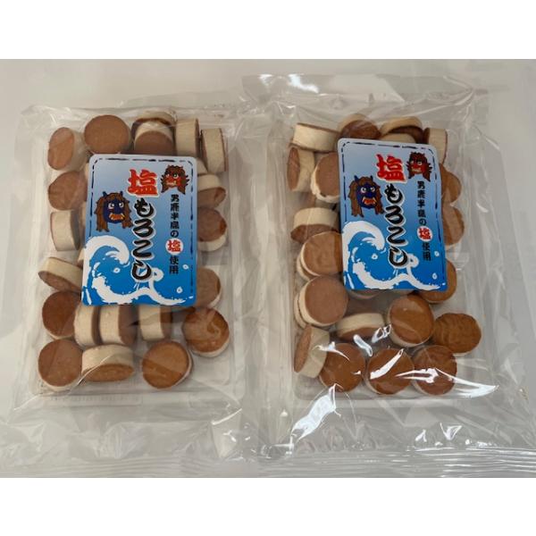 小豆粉を木などでできた枠に入れて固めた和菓子です。口の中に入れると甘い粉がゆっくりさらさらと融けます。男鹿半島の塩を使用