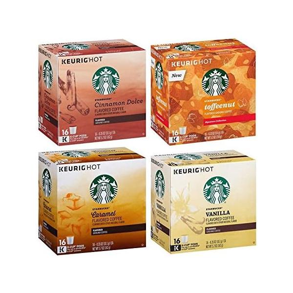 スターバックス フレーバーコーヒー　ミックスセット　(16×4箱)　キューリグ kカップ K-CUP　Starbucks Flavors Variety Pack 【並行輸入品】