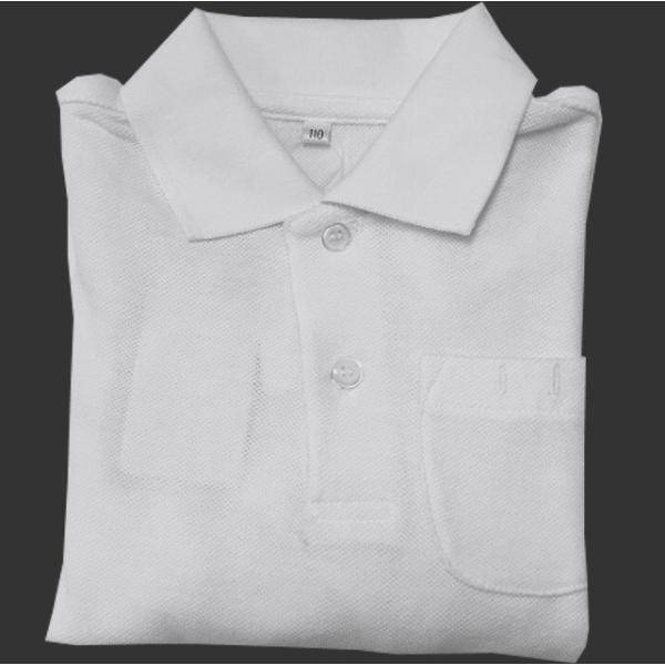 幼稚園の制服やフォーマルな場面に！白の半袖ポロシャツ従来のものより比較的綿の比率が多いので、さらりと快適な着心地吸汗速乾加工で1日中快適胸ポケットに名札のピンを通す為の穴がついています●サイズ表記(cm)　100cm：身長95〜105/胸囲...