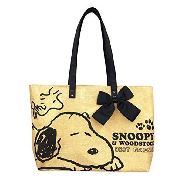 トートバッグ スヌーピー ウッドストック かわいい Snoopy リボン付き Peanuts クリーム 手提げ 肩掛け 28 45 11 5ccm ピクニック q 新生活 父の日 Totebag Snoopyb エクスプレスジャパン 通販 Yahoo ショッピング