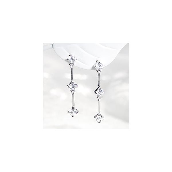 ダイヤモンドピアス ダイヤモンド ピアス スリーストーン トリロジー