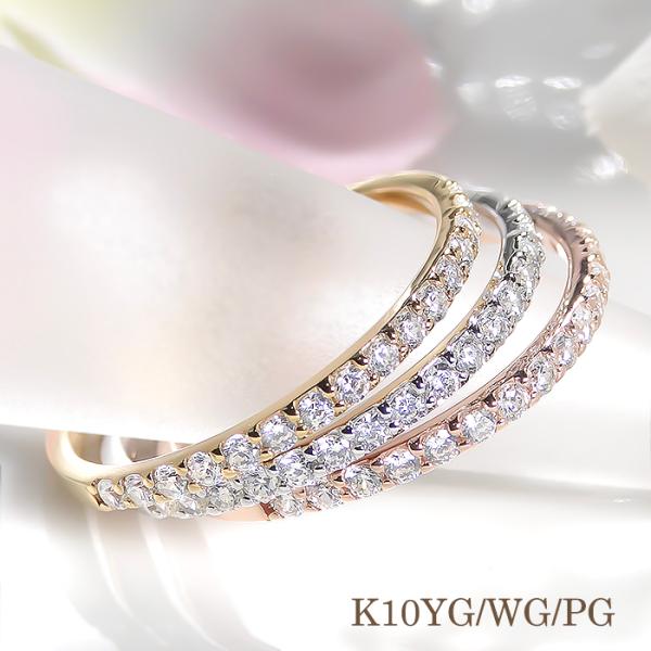 楽天で大好評リング。2016ジュエリー大賞受賞。永遠(Eternity)という意味を持つダイヤモンドリング。K10枠に上質な天然ダイヤモンド16石、トータル0.2ctをあしらった上品ハーフエタニティです。透明度、輝きの良い高品質ダイヤモンド...