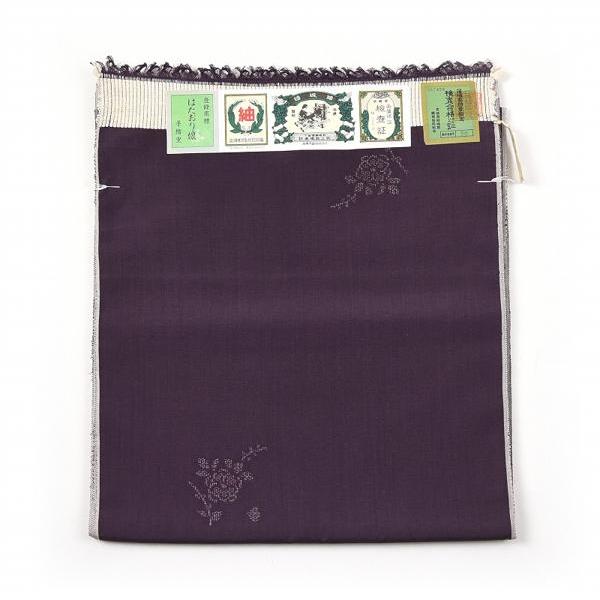 結城紬反物紫淡い正絹絹100%