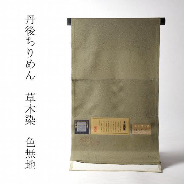 色無地 お仕立て付き 丹後ちりめん 本草木染（共八掛け・八掛け付き  