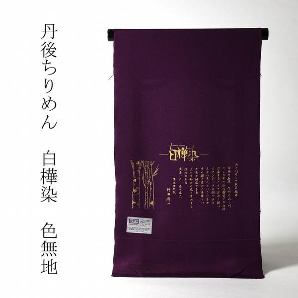 色無地 お仕立て付き 丹後ちりめん 押田隆一 白樺染（共八掛け・八掛け 