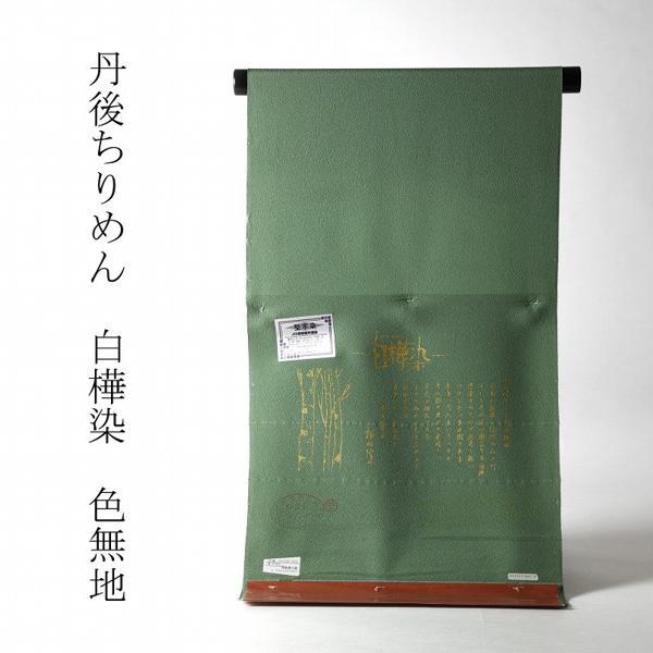 丹後ちりめん(絹100%) 白樺染(草木染、色無地着物)