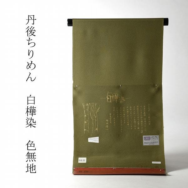 色無地 お仕立て付き 丹後ちりめん 押田隆一 白樺染（共八掛け・八掛け 