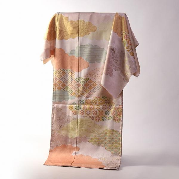 訪問着 手縫いお仕立て付き 京友禅 白木染匠 手描き 雲取り文様 綸子