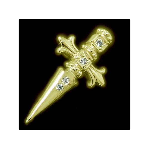 K10wgホワイトゴールド Ygイエローゴールド Pgピンクゴールド ラペルピン 剣 ナイフ 刀剣 サーベル 短剣 武器 刃物 ダイヤ ピンバッジ ブローチ 国産 Blusquare Org