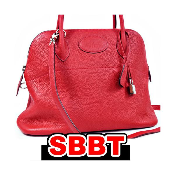 エルメス　ボリード31　ルージュカザック　トリヨン クレマンス　S金具　Ｔ刻印　赤　Rouge casaque HERMES 本物 未使用 up sbbt