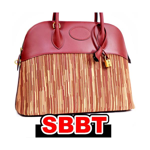 エルメス　ボリード37　ルージュアッシュ ヴィブラート　G金具　□F刻印 ショルダー無し 35 コンビ HERMES 本物 未使用 sbbt